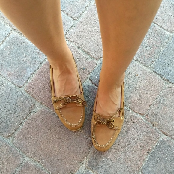 Sperry Shoes - Sperry Top-Sider Tan Leather Audrey Boat Shoes 7.5